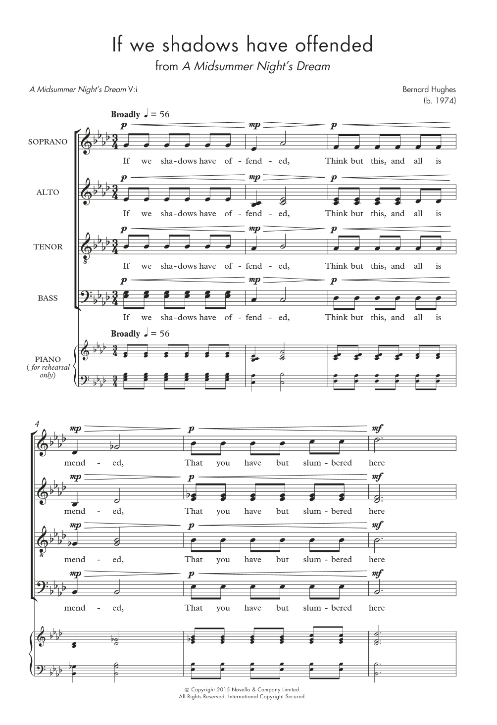 Download Bernard Hughes If We Shadows Have Offended Sheet Music and learn how to play Choir PDF digital score in minutes