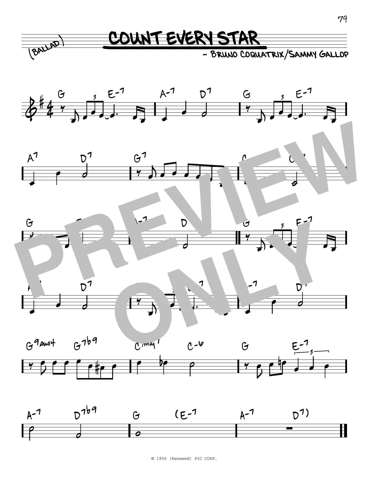 Download Bernard Michel Count Every Star Sheet Music and learn how to play Real Book – Melody & Chords PDF digital score in minutes