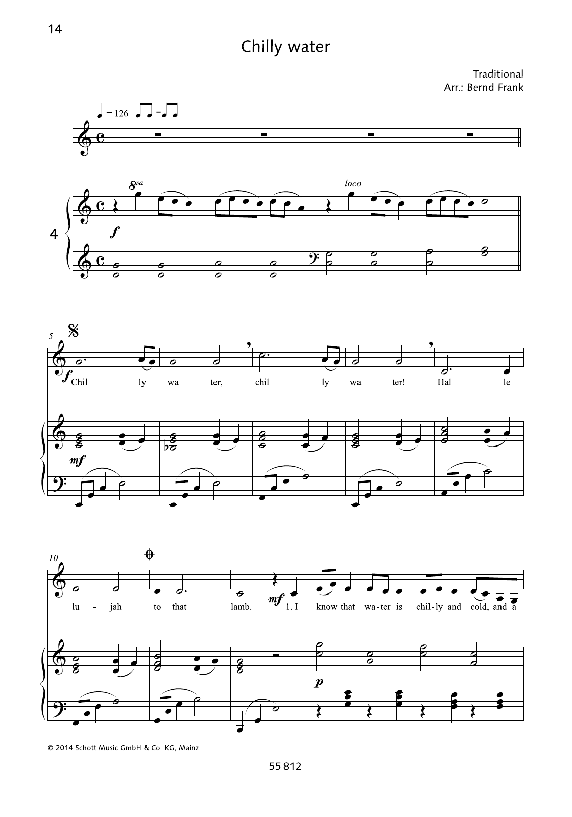 Download Bernd Frank Chilly Water Sheet Music and learn how to play Piano & Vocal PDF digital score in minutes