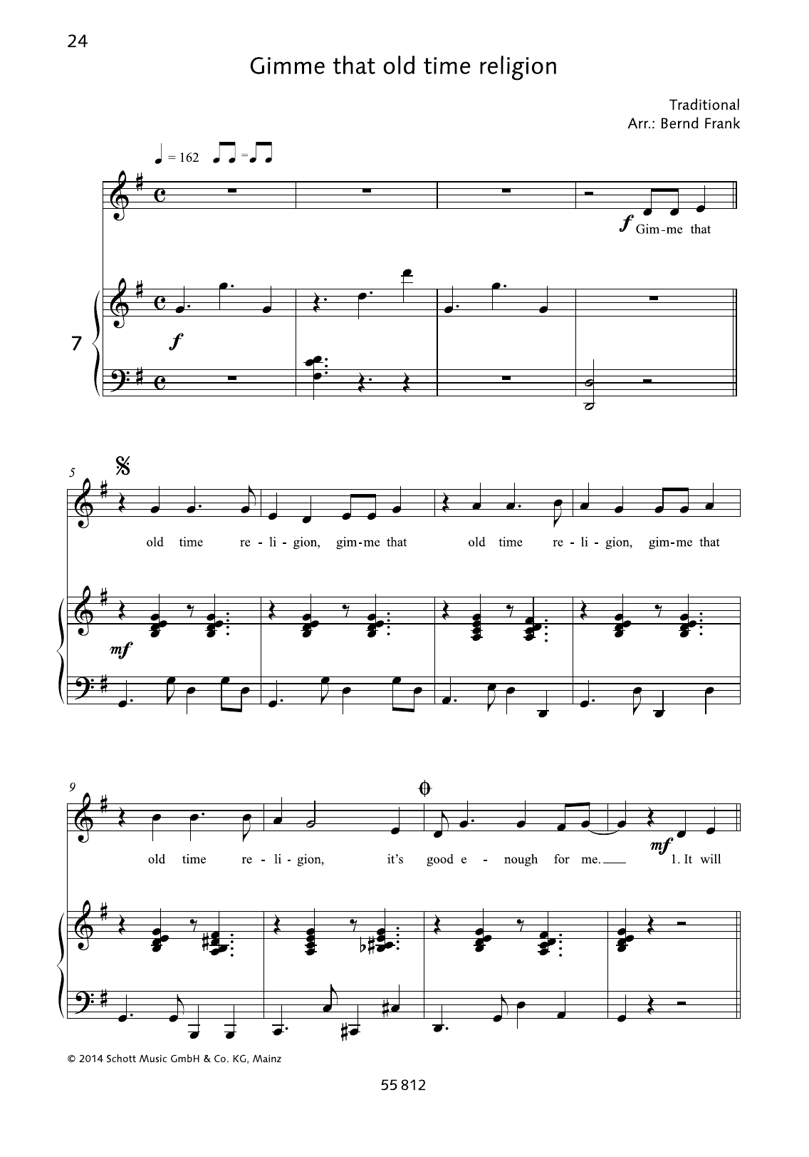 Download Bernd Frank Gimme that old time religion Sheet Music and learn how to play Piano & Vocal PDF digital score in minutes