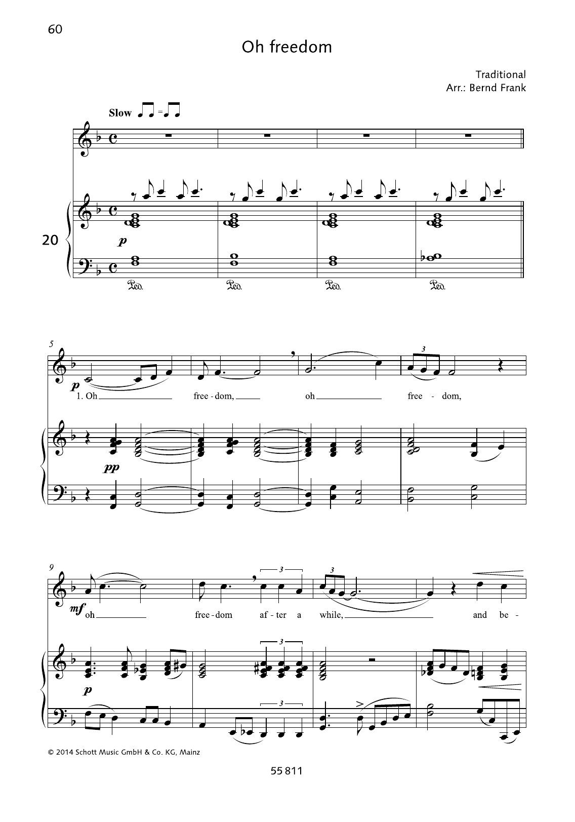 Download Bernd Frank Oh Freedom Sheet Music and learn how to play Piano & Vocal PDF digital score in minutes