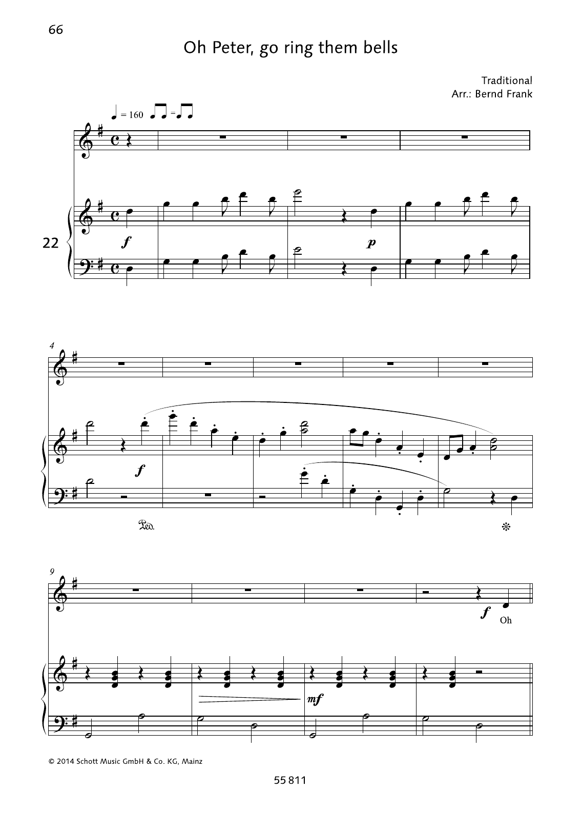 Download Bernd Frank Oh Peter, go ring them bells Sheet Music and learn how to play Piano & Vocal PDF digital score in minutes
