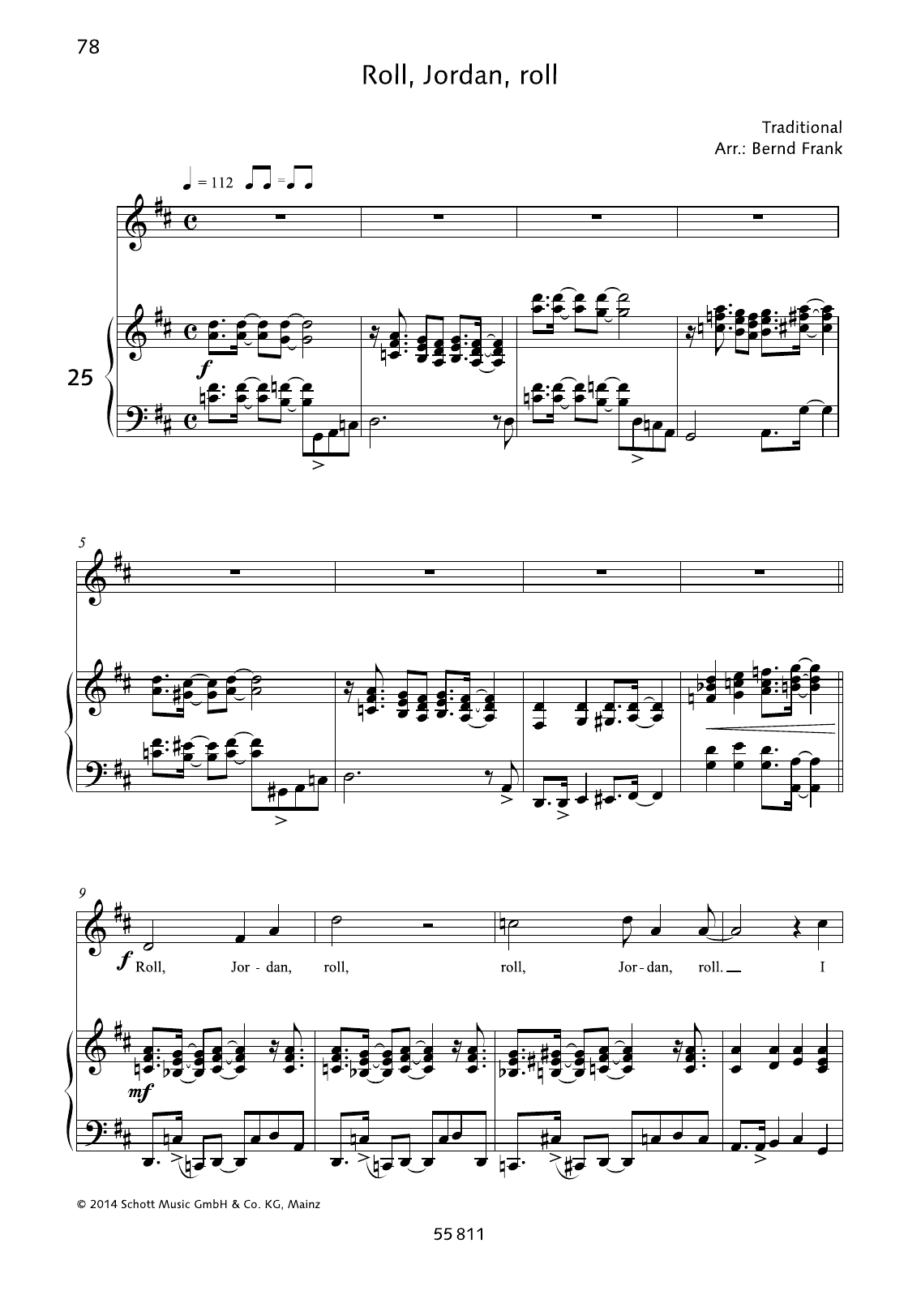 Download Bernd Frank Roll, Jordan, Roll Sheet Music and learn how to play Piano & Vocal PDF digital score in minutes