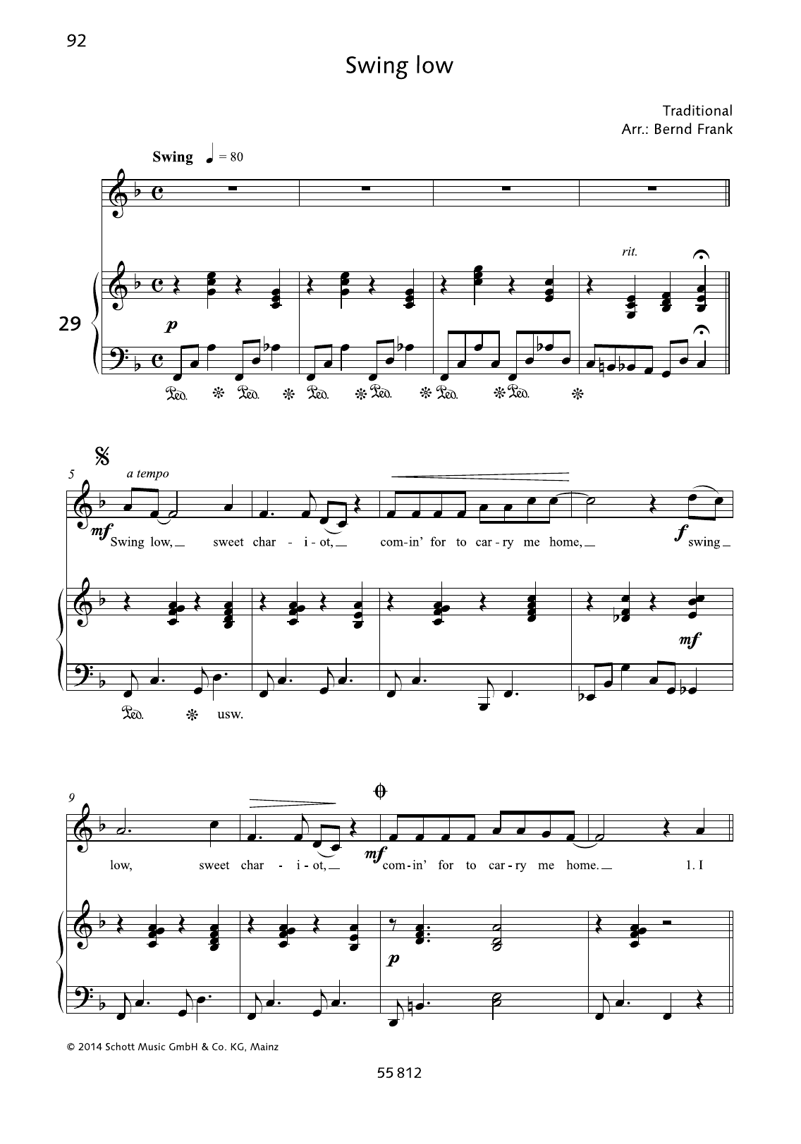 Download Bernd Frank Swing Low Sheet Music and learn how to play Piano & Vocal PDF digital score in minutes