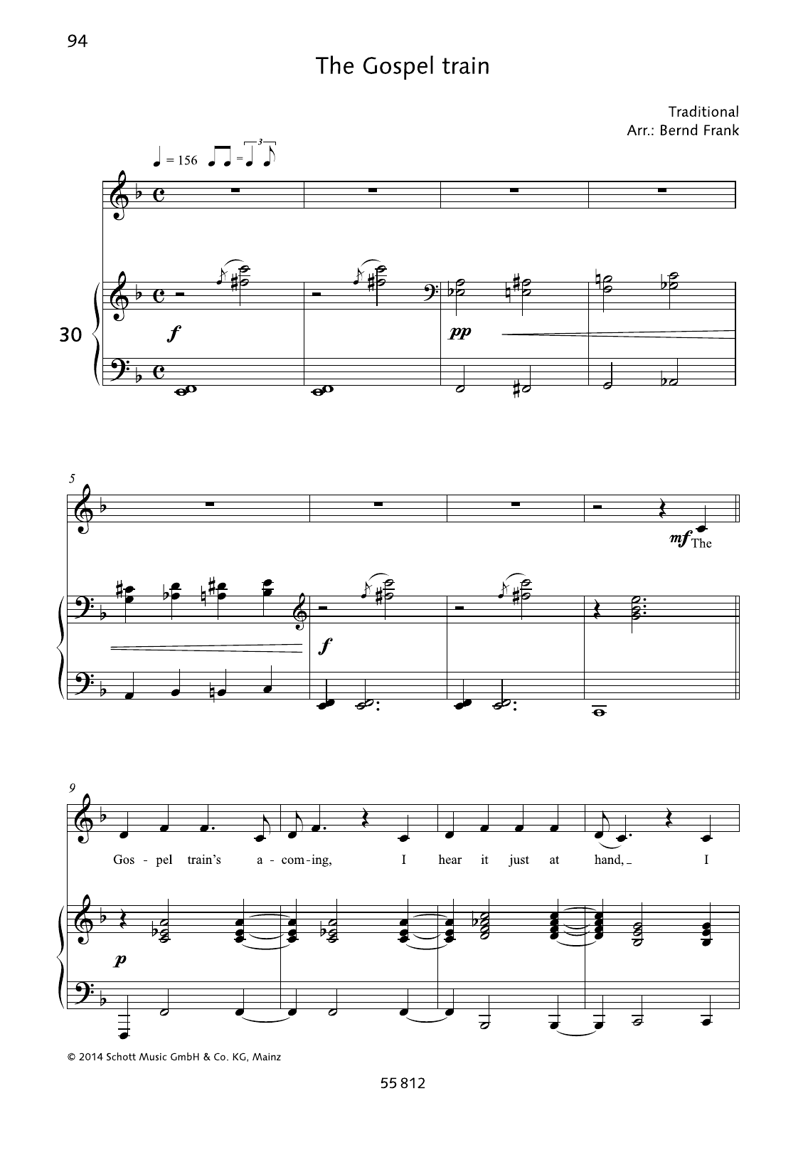 Download Bernd Frank The Gospel Train Sheet Music and learn how to play Piano & Vocal PDF digital score in minutes