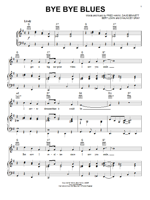Download Bert Kaempfert Bye Bye Blues Sheet Music and learn how to play Banjo PDF digital score in minutes
