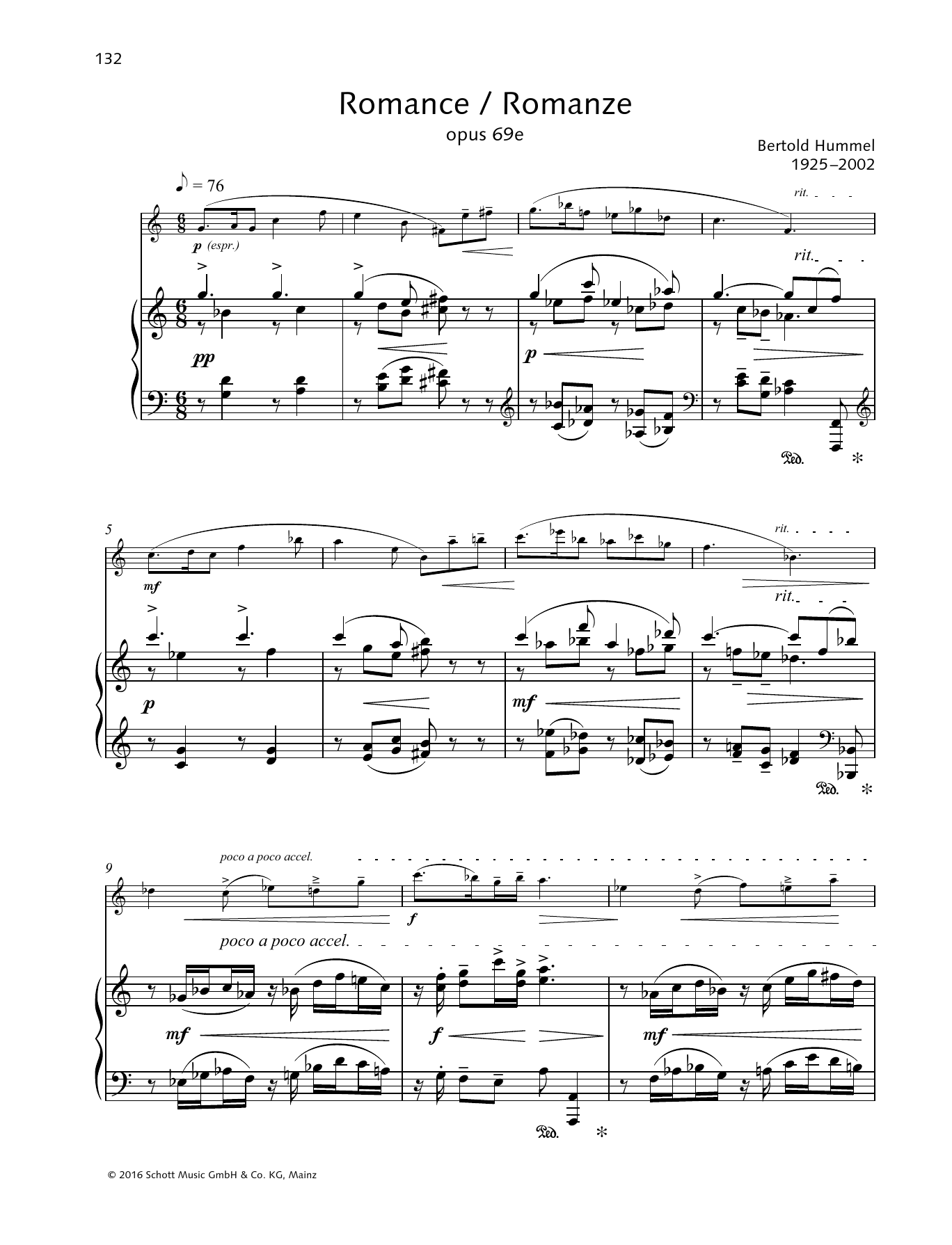 Download Bertold Hummel Romance Sheet Music and learn how to play Woodwind Solo PDF digital score in minutes