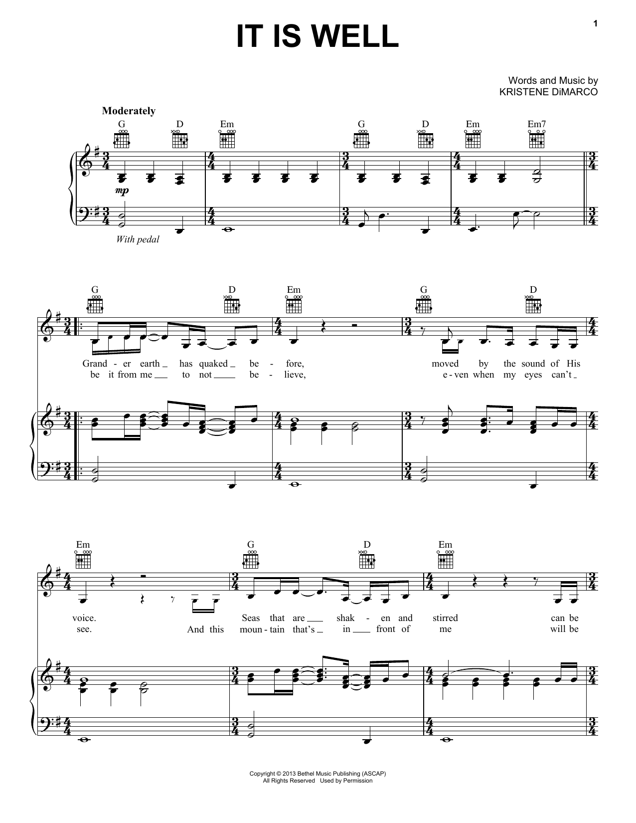 Download Bethel Music It Is Well Sheet Music and learn how to play Lead Sheet / Fake Book PDF digital score in minutes