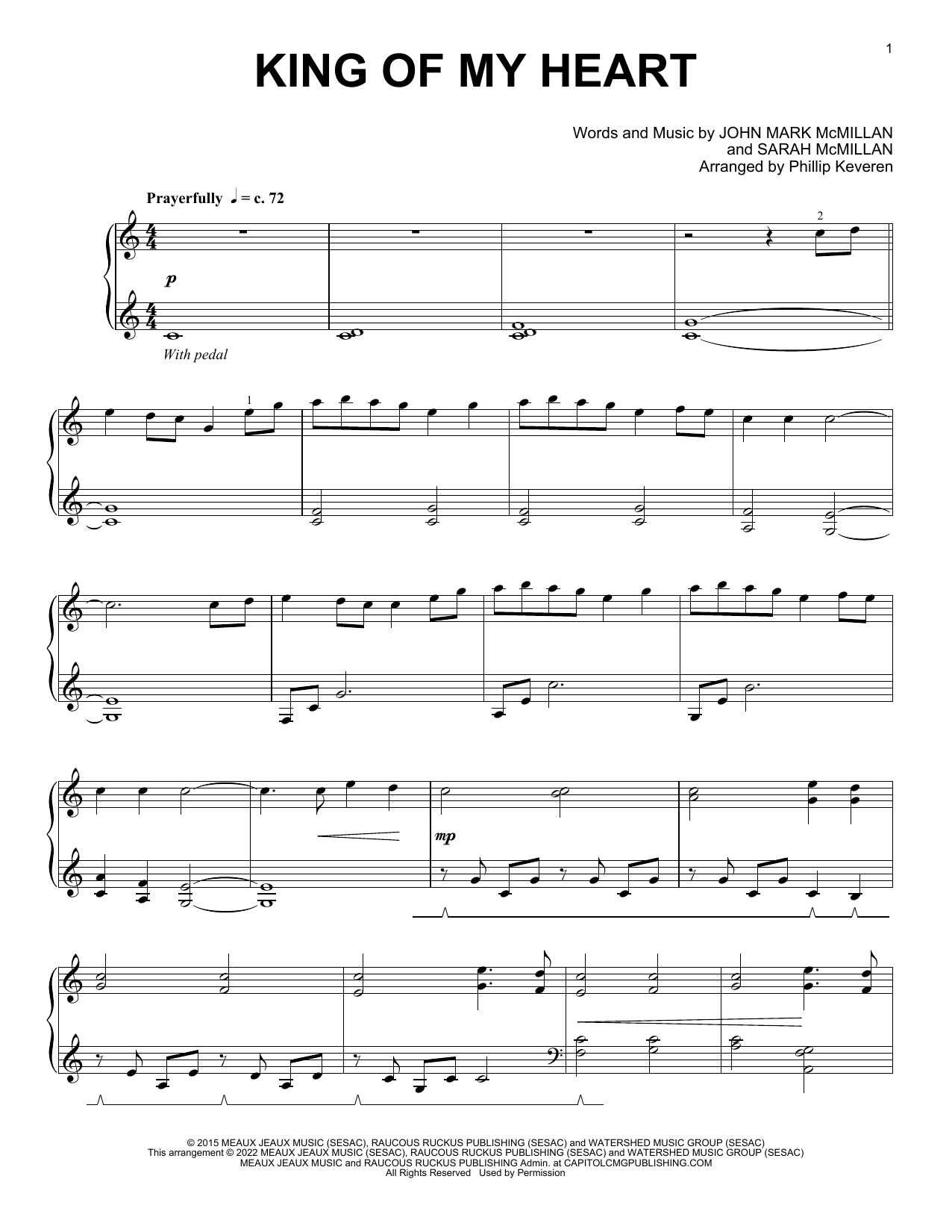 Download Bethel Music King Of My Heart (arr. Phillip Keveren) Sheet Music and learn how to play Piano Solo PDF digital score in minutes