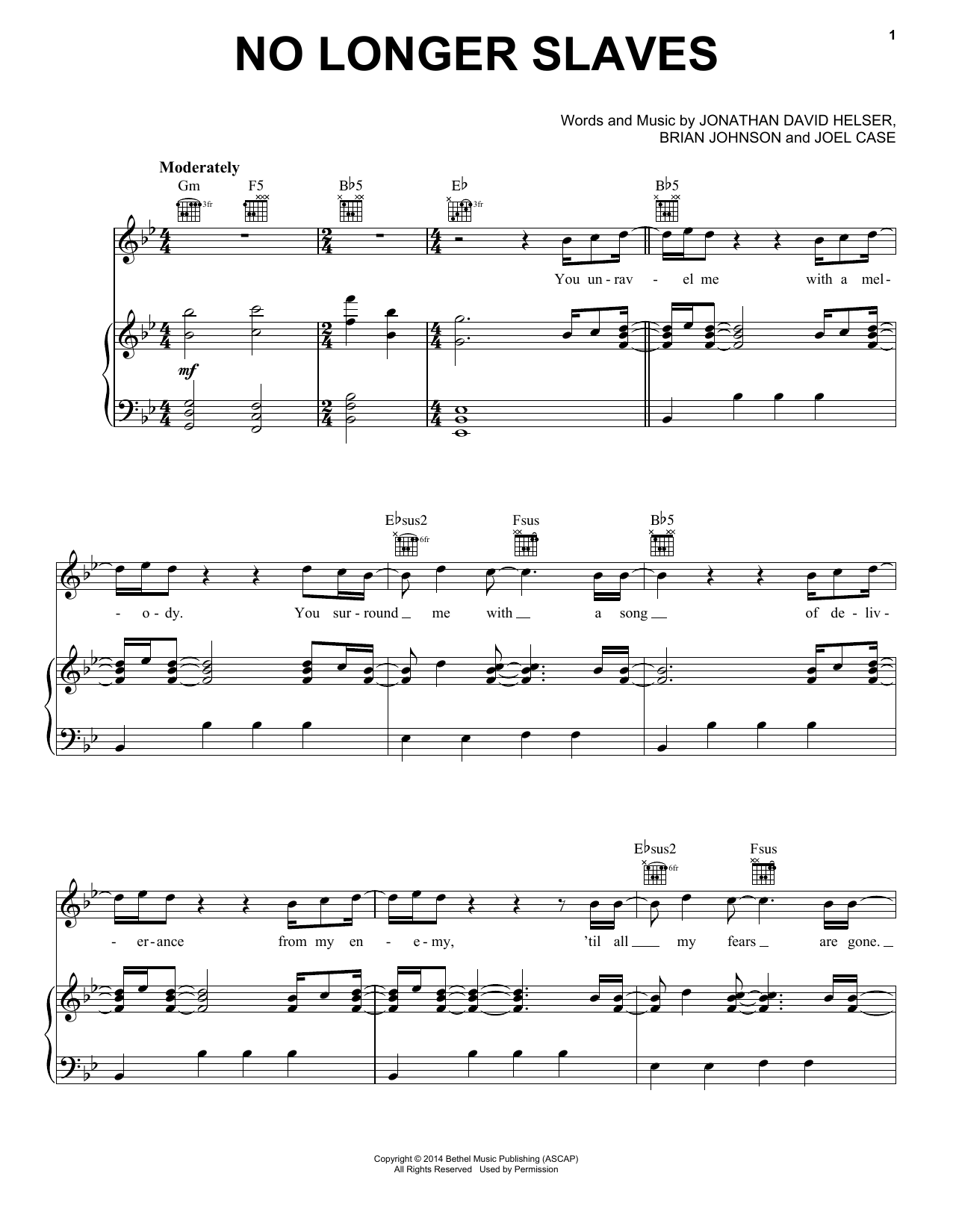 Download Bethel Music No Longer Slaves Sheet Music and learn how to play Clarinet Solo PDF digital score in minutes