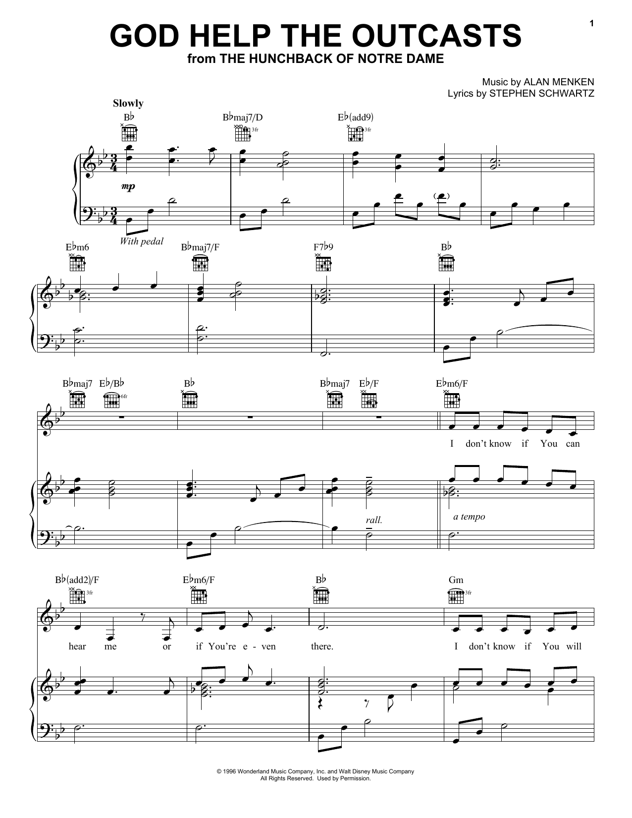 Download Alan Menken God Help The Outcasts (from The Hunchback Of Notre Dame) Sheet Music and learn how to play Recorder Solo PDF digital score in minutes
