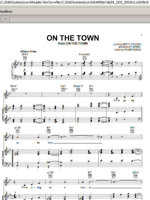 Download Betty Comden On The Town Sheet Music and learn how to play Piano, Vocal & Guitar (Right-Hand Melody) PDF digital score in minutes