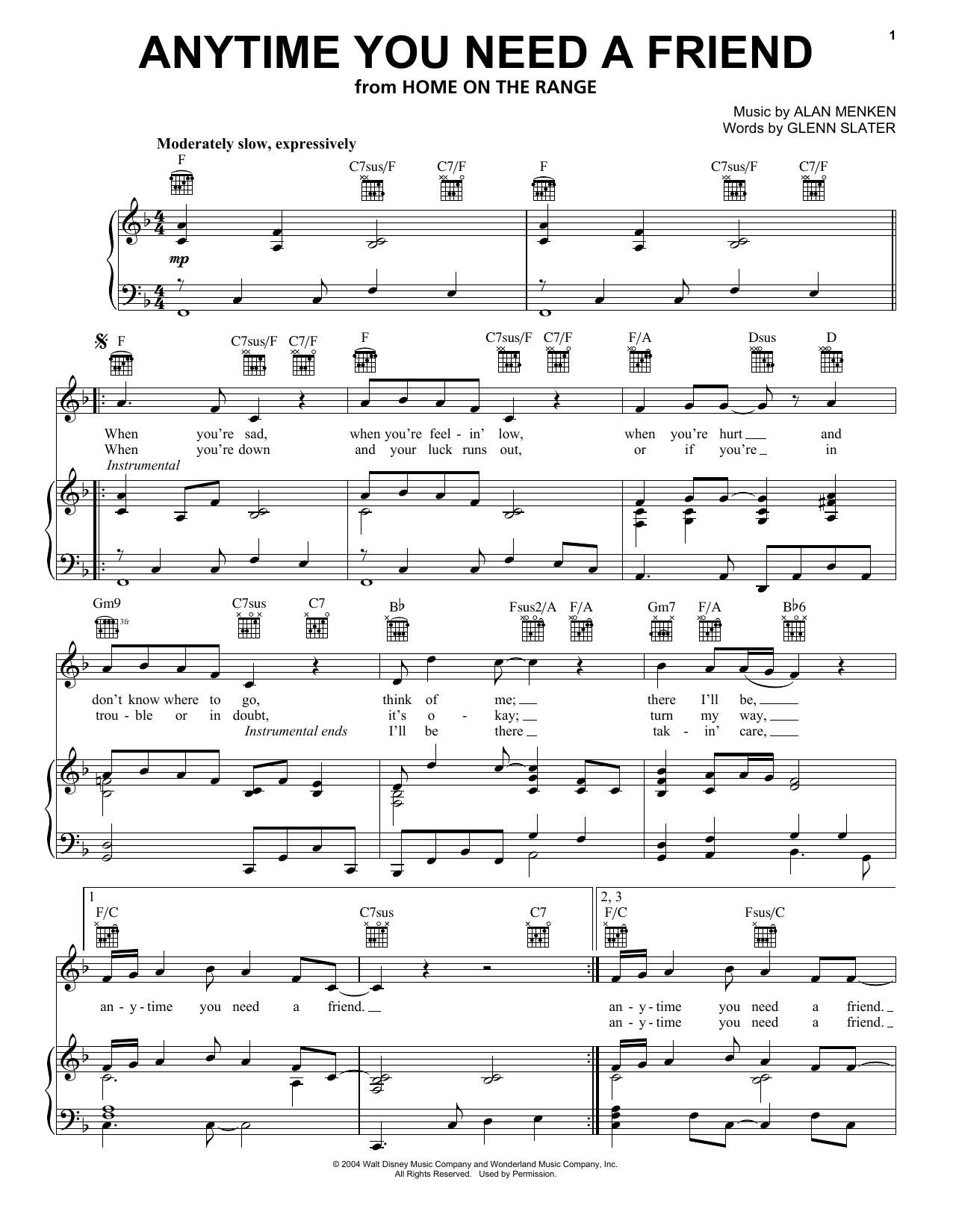 Download The Beu Sisters Anytime You Need A Friend Sheet Music and learn how to play Piano, Vocal & Guitar (Right-Hand Melody) PDF digital score in minutes