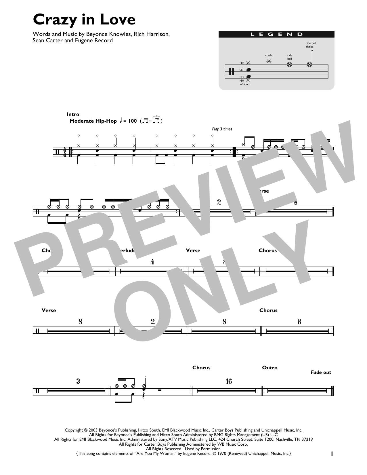 Download Beyonce Crazy In Love (feat. Jay-Z) Sheet Music and learn how to play Real Book – Melody & Chords PDF digital score in minutes