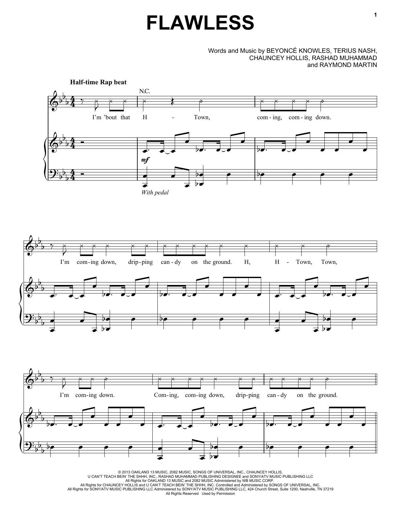 Download Beyoncé Flawless Sheet Music and learn how to play Piano, Vocal & Guitar (Right-Hand Melody) PDF digital score in minutes