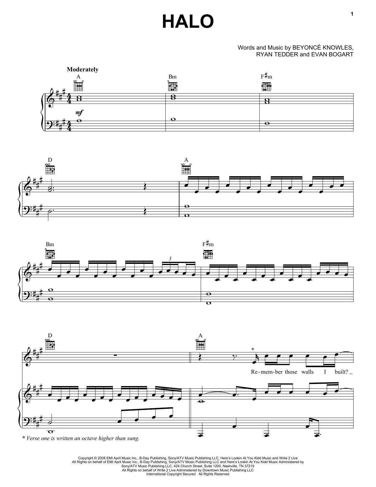 Download Beyoncé Halo Sheet Music and learn how to play Flute PDF digital score in minutes