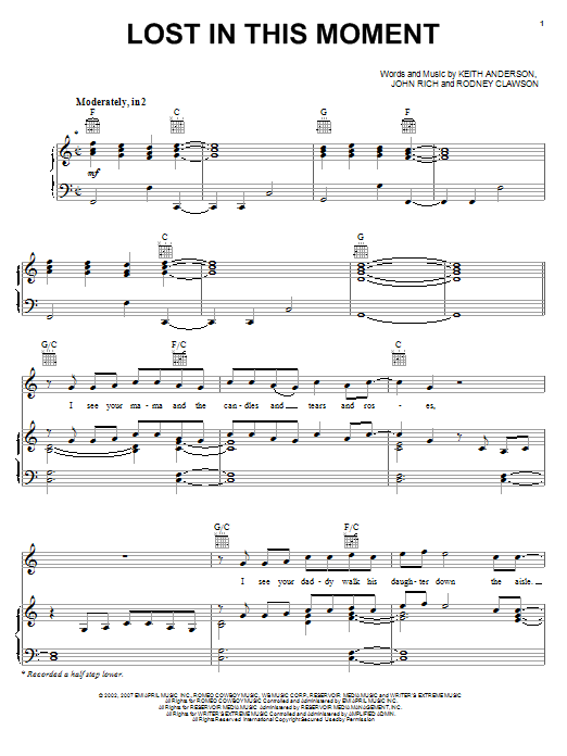Download Big & Rich Lost In This Moment Sheet Music and learn how to play Easy Guitar Tab PDF digital score in minutes
