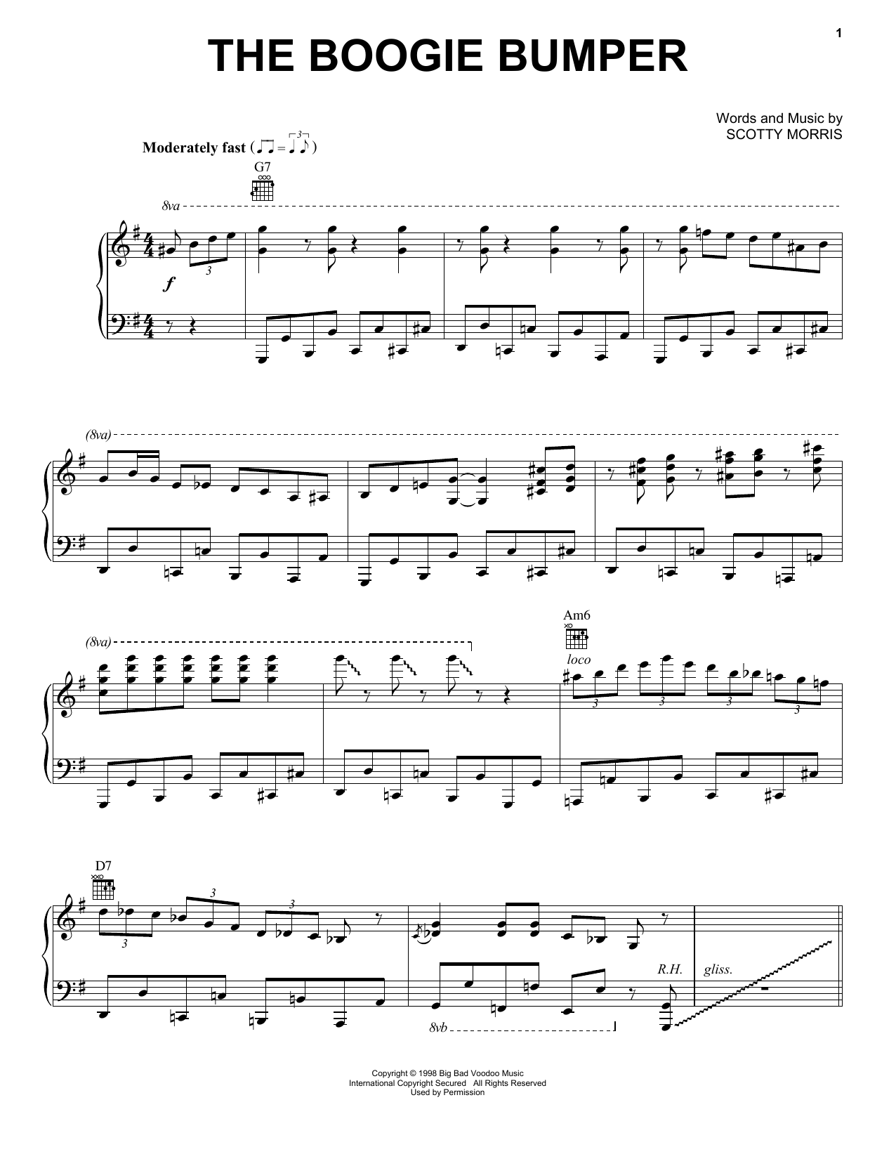 Download Big Bad Voodoo Daddy The Boogie Bumper Sheet Music and learn how to play Piano, Vocal & Guitar (Right-Hand Melody) PDF digital score in minutes