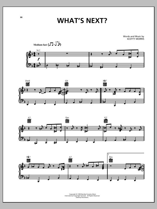 Download Big Bad Voodoo Daddy What's Next? Sheet Music and learn how to play Piano, Vocal & Guitar (Right-Hand Melody) PDF digital score in minutes