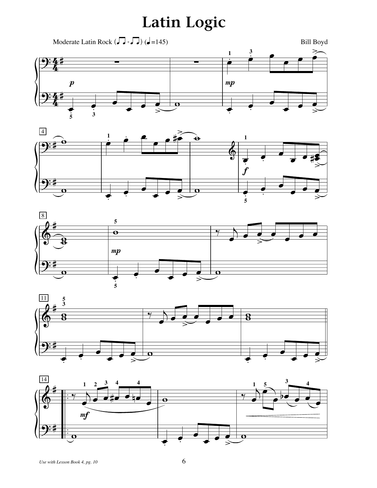 Download Bill Boyd Latin Logic Sheet Music and learn how to play Educational Piano PDF digital score in minutes