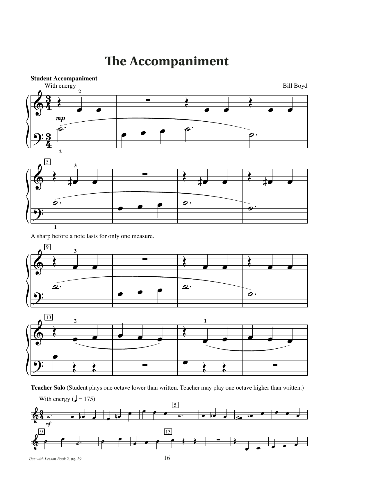 Download Bill Boyd The Accompaniment Sheet Music and learn how to play Educational Piano PDF digital score in minutes