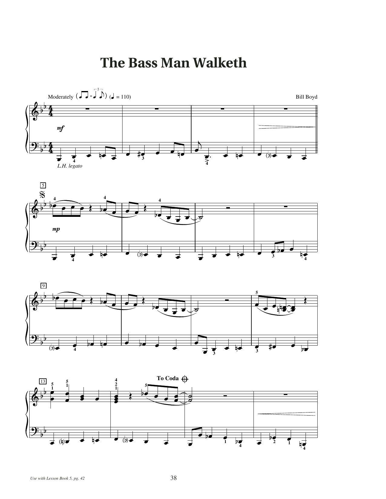 Download Bill Boyd The Bass Man Walketh Sheet Music and learn how to play Educational Piano PDF digital score in minutes