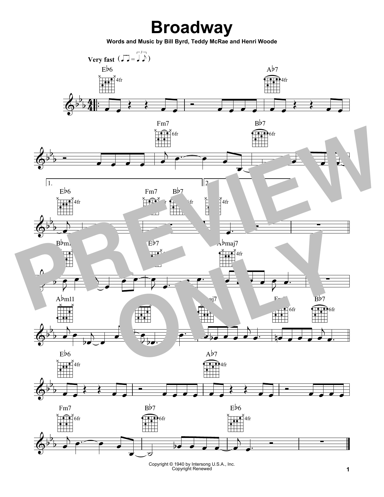 Download Bill Byrd Broadway Sheet Music and learn how to play Easy Guitar PDF digital score in minutes
