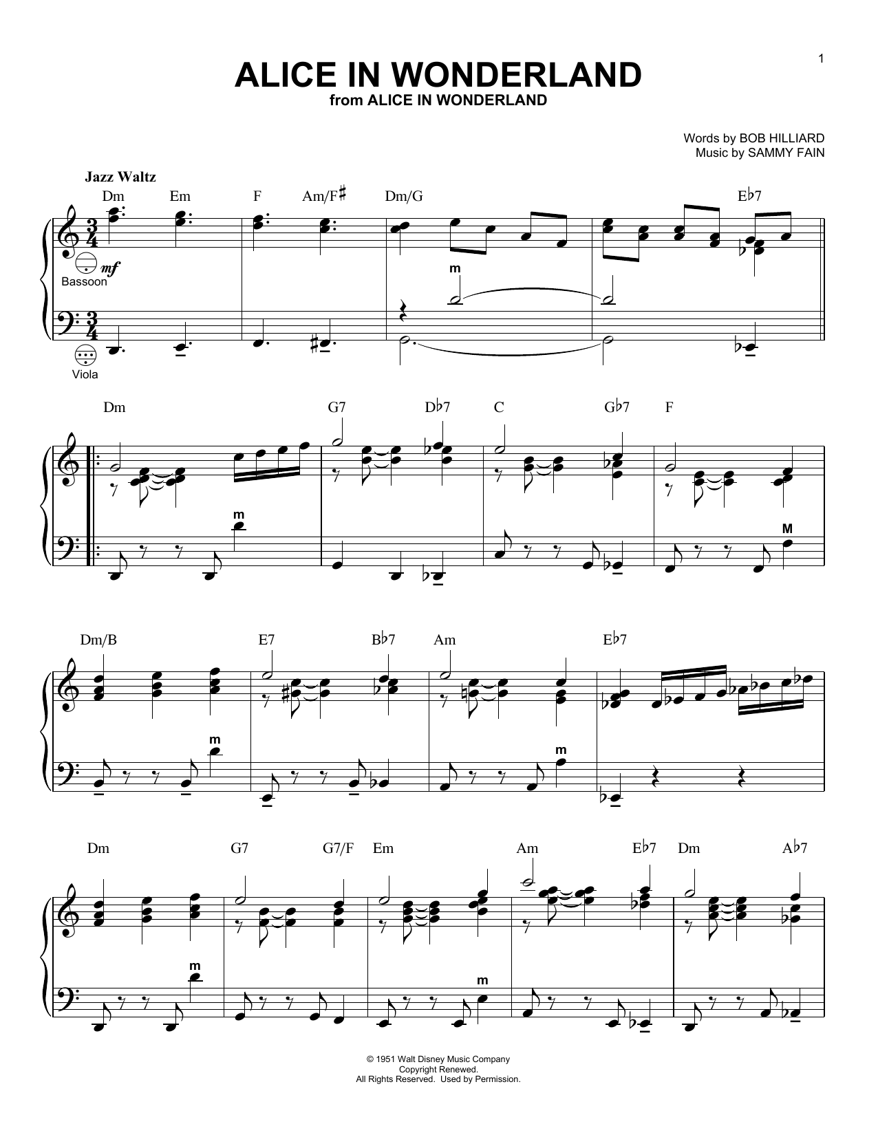 Download Bill Evans Alice In Wonderland (arr. Gary Meisner) Sheet Music and learn how to play Accordion PDF digital score in minutes
