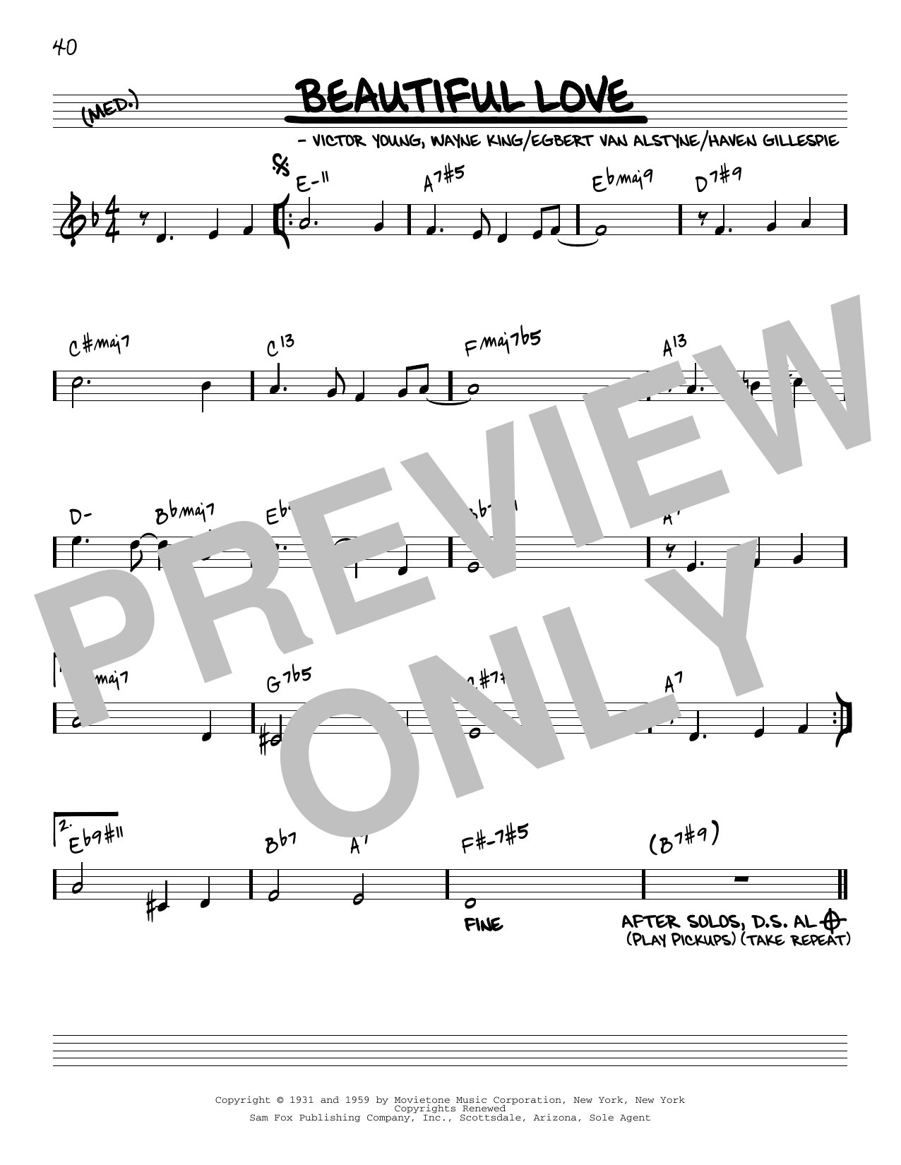 Download Bill Evans Beautiful Love [Reharmonized version] (arr. Jack Grassel) Sheet Music and learn how to play Real Book – Melody & Chords PDF digital score in minutes