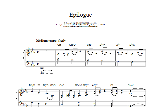 Download Bill Evans Epilogue Sheet Music and learn how to play Piano PDF digital score in minutes