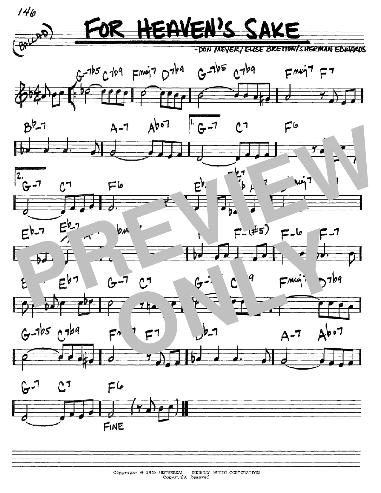 Download Bill Evans For Heaven's Sake Sheet Music and learn how to play Real Book – Melody, Lyrics & Chords PDF digital score in minutes