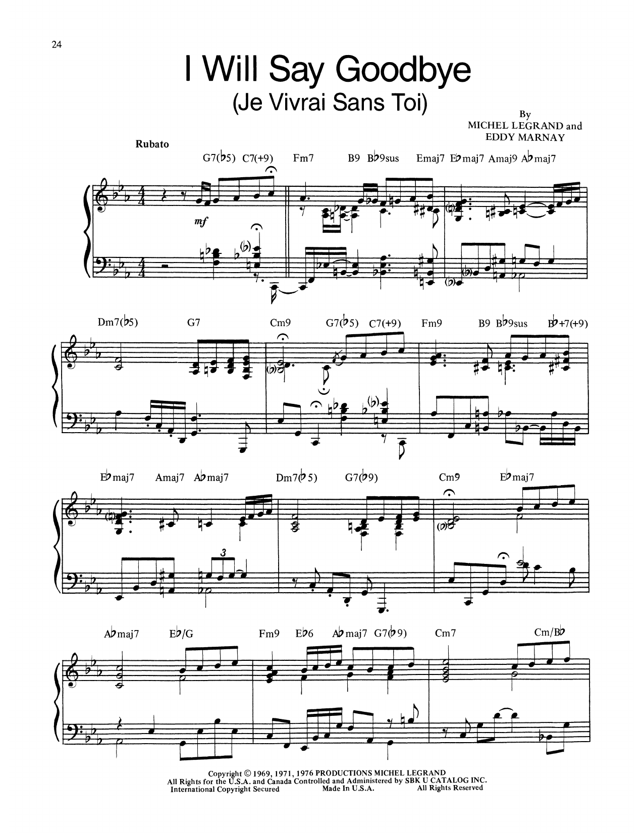 Download Bill Evans I Will Say Goodbye Sheet Music and learn how to play Piano Transcription PDF digital score in minutes