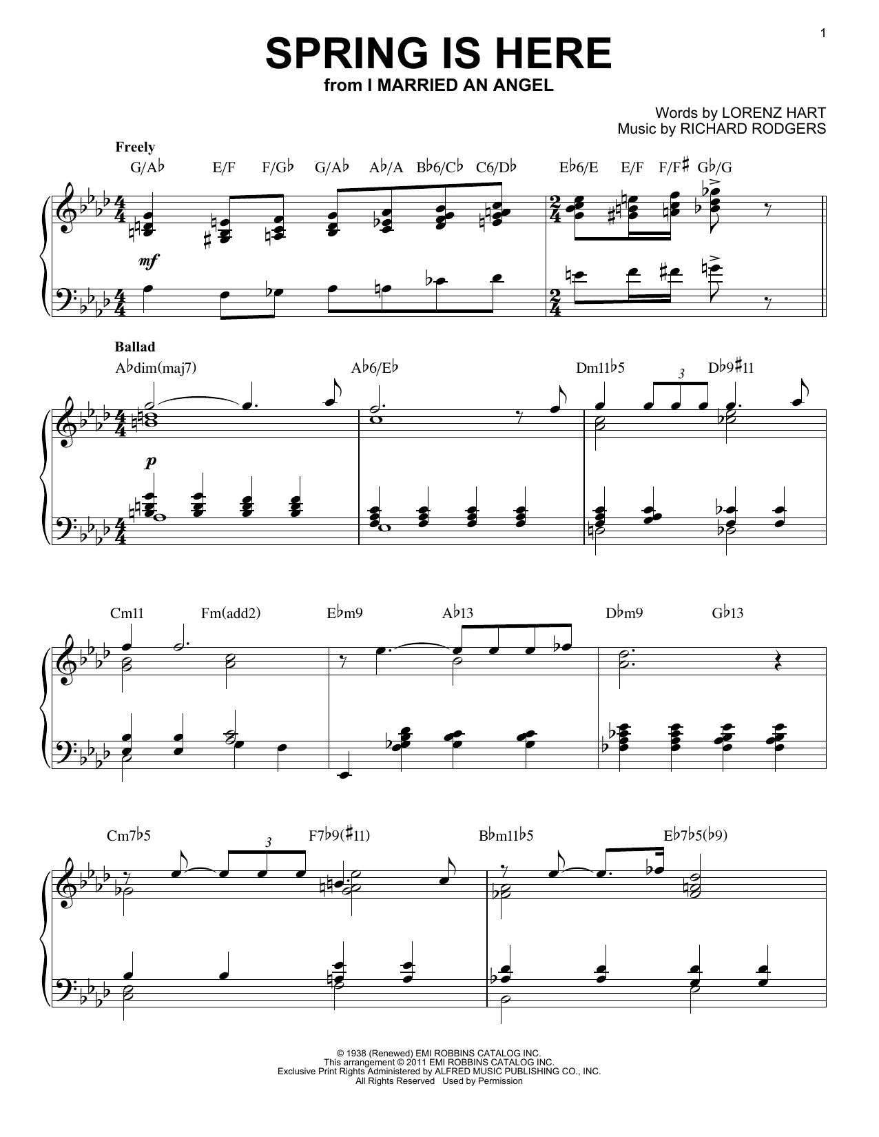 Download Bill Evans Spring Is Here Sheet Music and learn how to play Piano PDF digital score in minutes