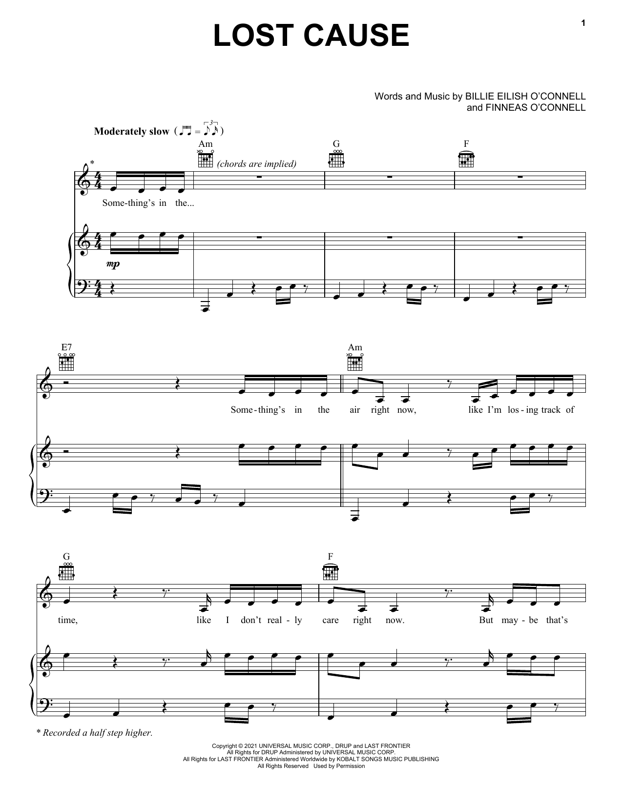 Download Billie Eilish Lost Cause Sheet Music and learn how to play Ukulele PDF digital score in minutes