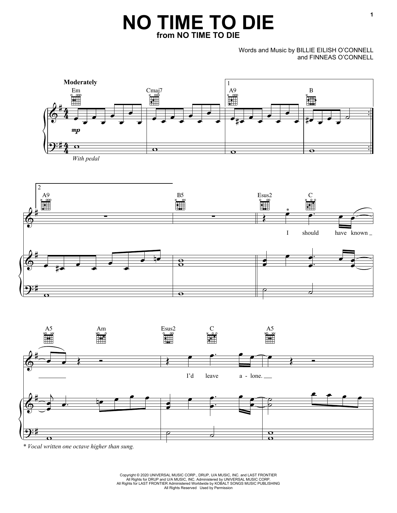 Download Billie Eilish No Time To Die Sheet Music and learn how to play Clarinet Duet PDF digital score in minutes