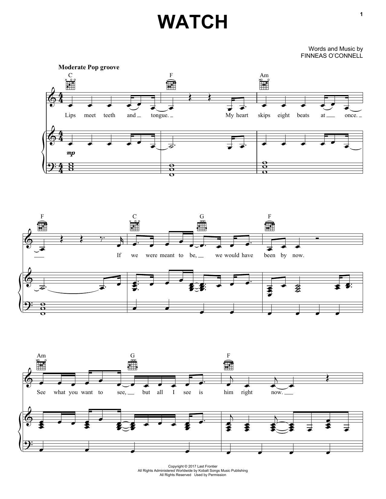 Download Billie Eilish watch Sheet Music and learn how to play Super Easy Piano PDF digital score in minutes