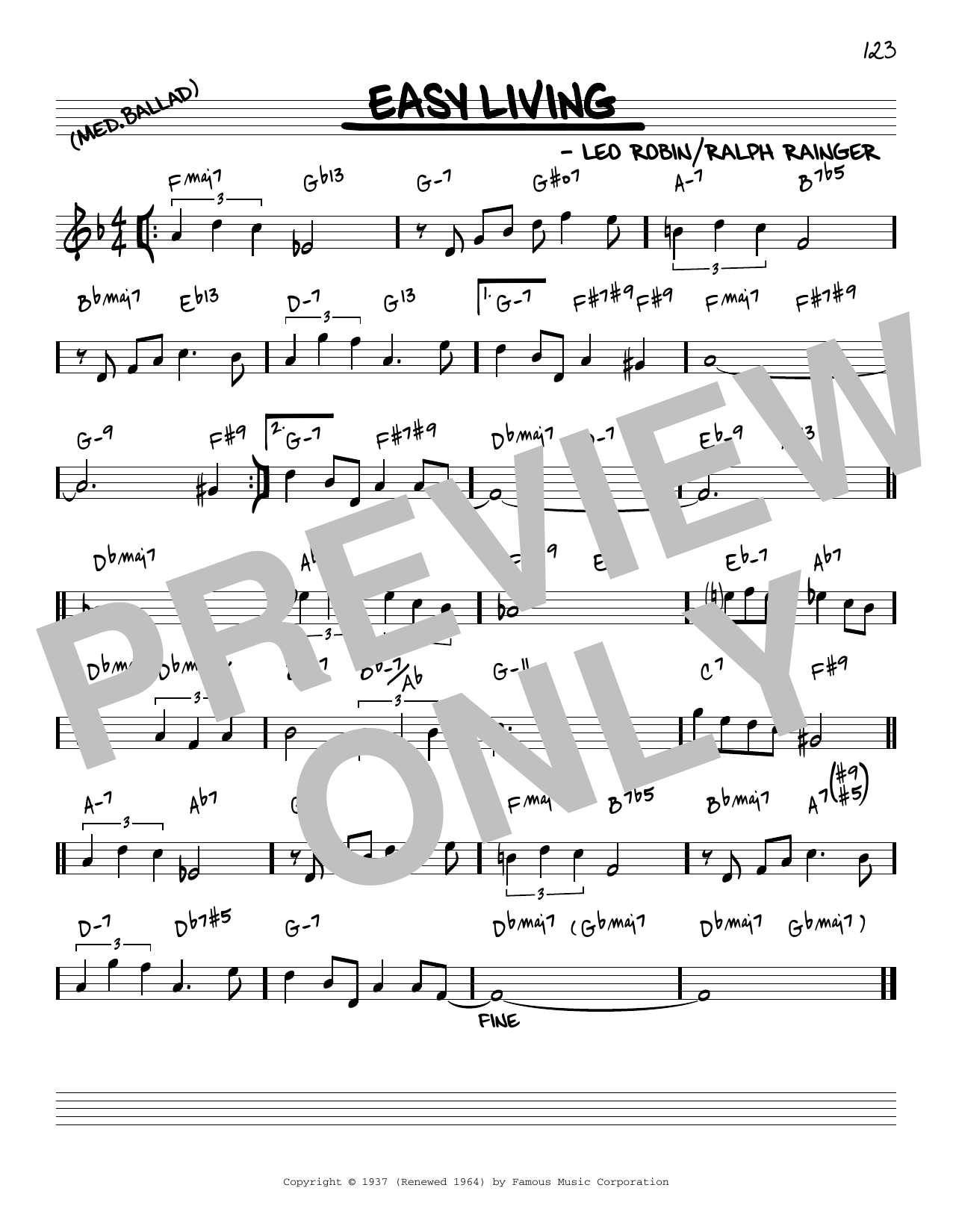 Download Billie Holiday Easy Living [Reharmonized version] (arr. Jack Grassel) Sheet Music and learn how to play Real Book – Melody & Chords PDF digital score in minutes