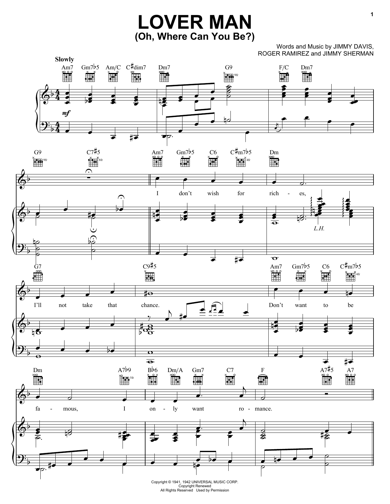 Download Billie Holiday Lover Man (Oh, Where Can You Be?) Sheet Music and learn how to play GTRENS PDF digital score in minutes