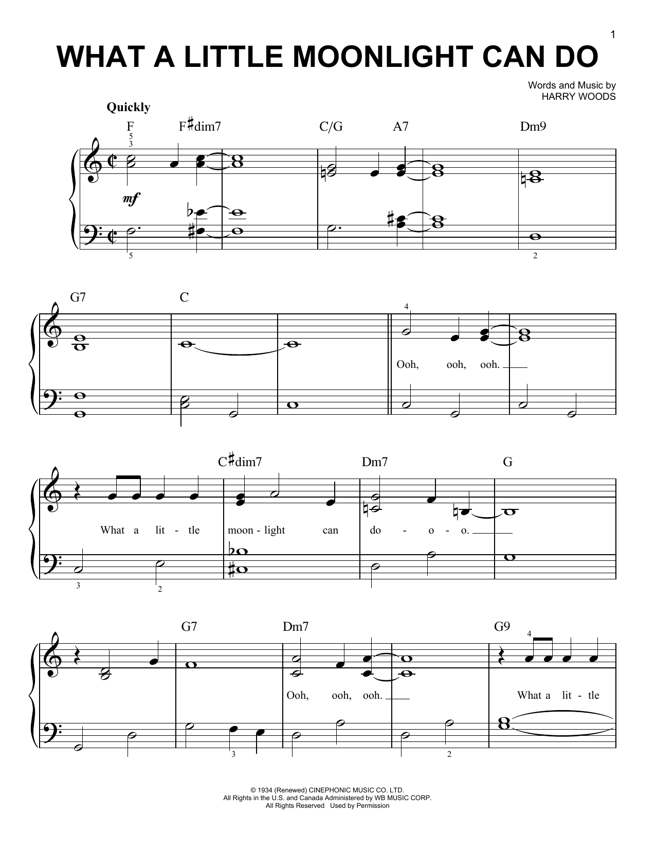 Download Billie Holiday What A Little Moonlight Can Do Sheet Music and learn how to play Easy Piano PDF digital score in minutes