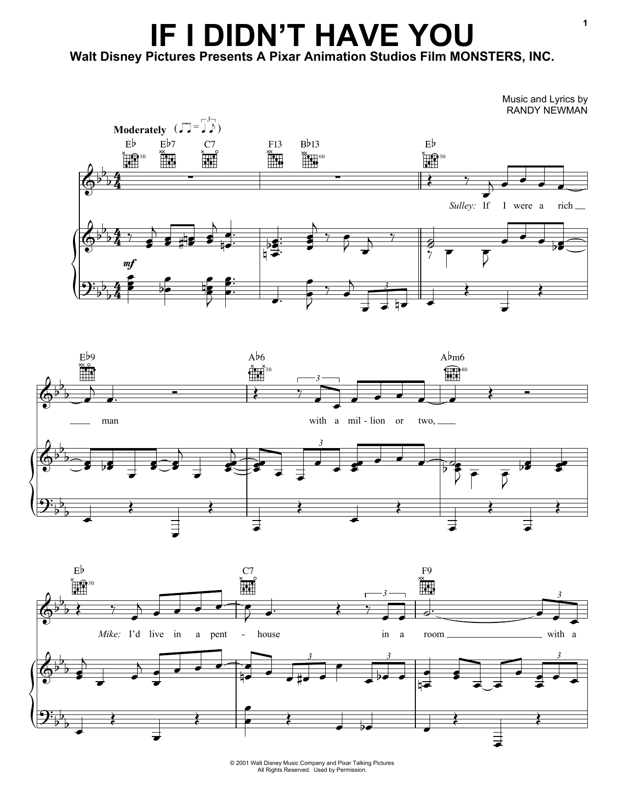 Download Billy Crystal and John Goodman If I Didn't Have You Sheet Music and learn how to play Easy Piano PDF digital score in minutes