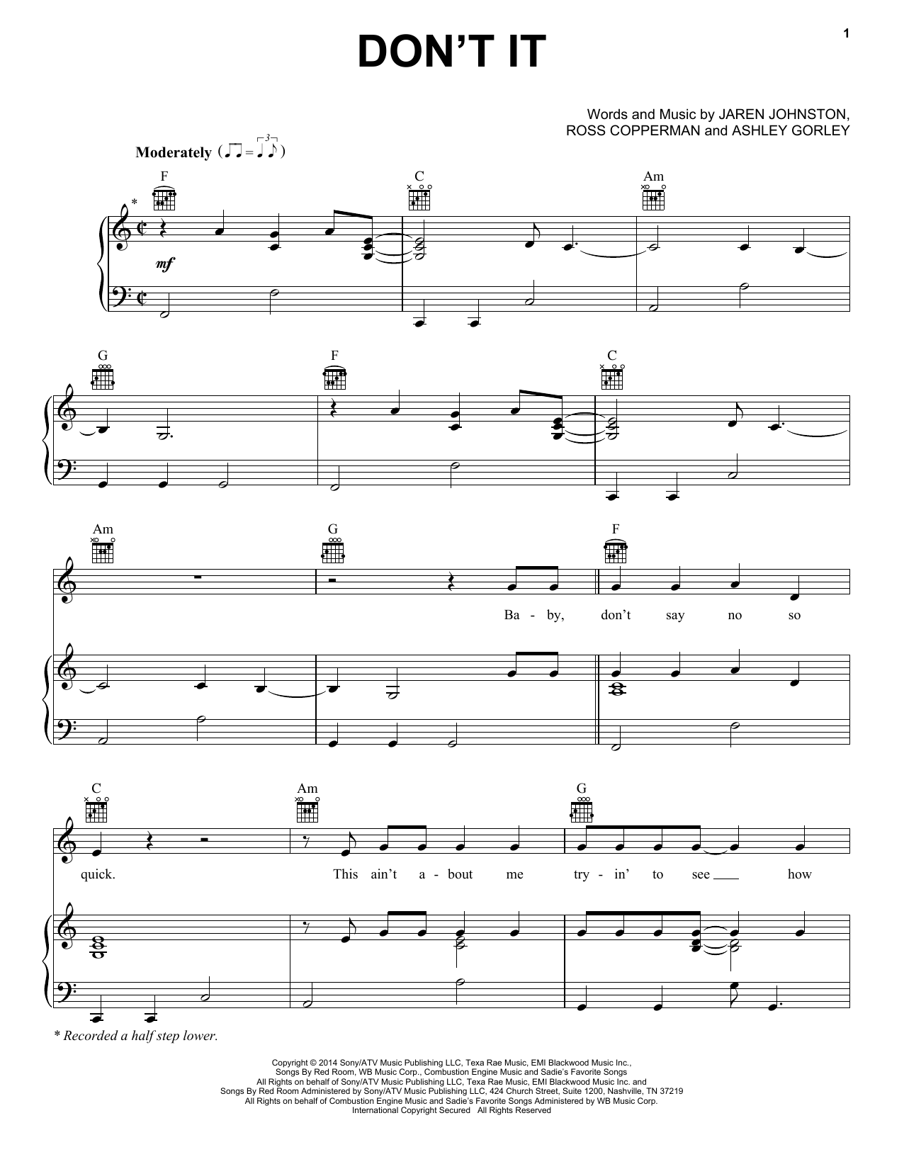 Download Billy Currington Don't It Sheet Music and learn how to play Piano, Vocal & Guitar (Right-Hand Melody) PDF digital score in minutes