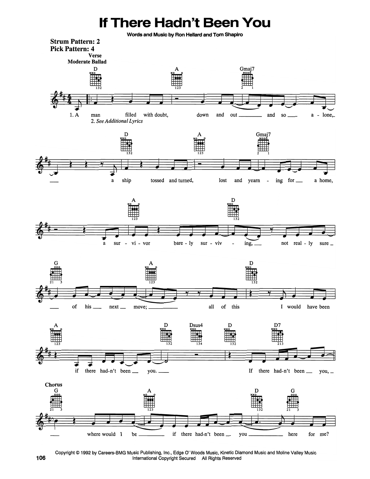 Download Billy Dean If There Hadn't Been You Sheet Music and learn how to play Easy Guitar PDF digital score in minutes