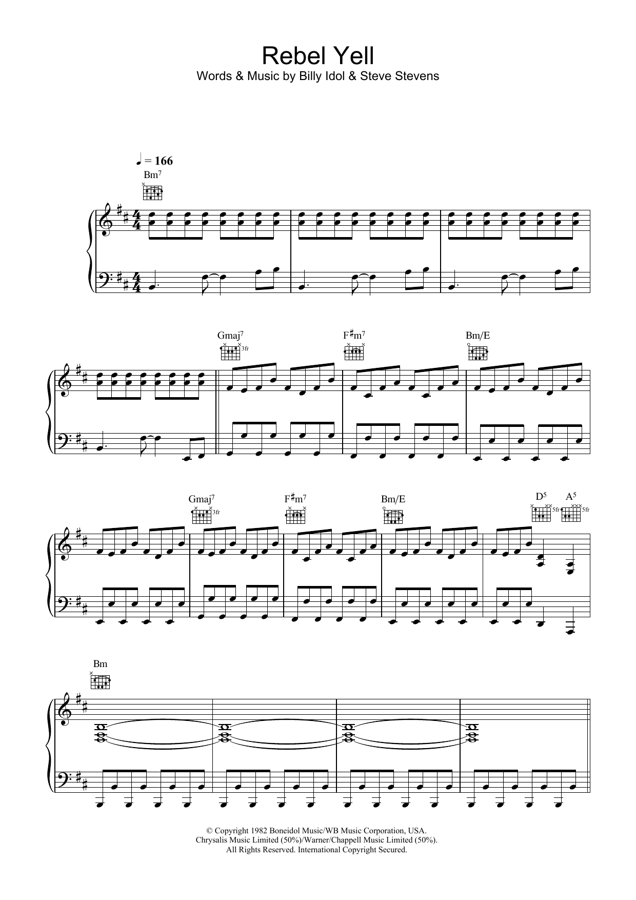 Download Billy Idol Rebel Yell Sheet Music and learn how to play Guitar Lead Sheet PDF digital score in minutes
