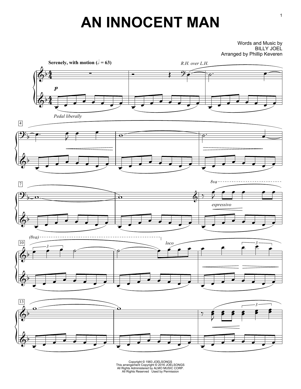 Download Billy Joel An Innocent Man Sheet Music and learn how to play Piano PDF digital score in minutes