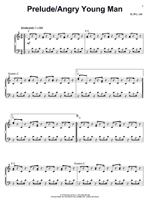 Download Billy Joel Angry Young Man Sheet Music and learn how to play Lyrics & Chords PDF digital score in minutes
