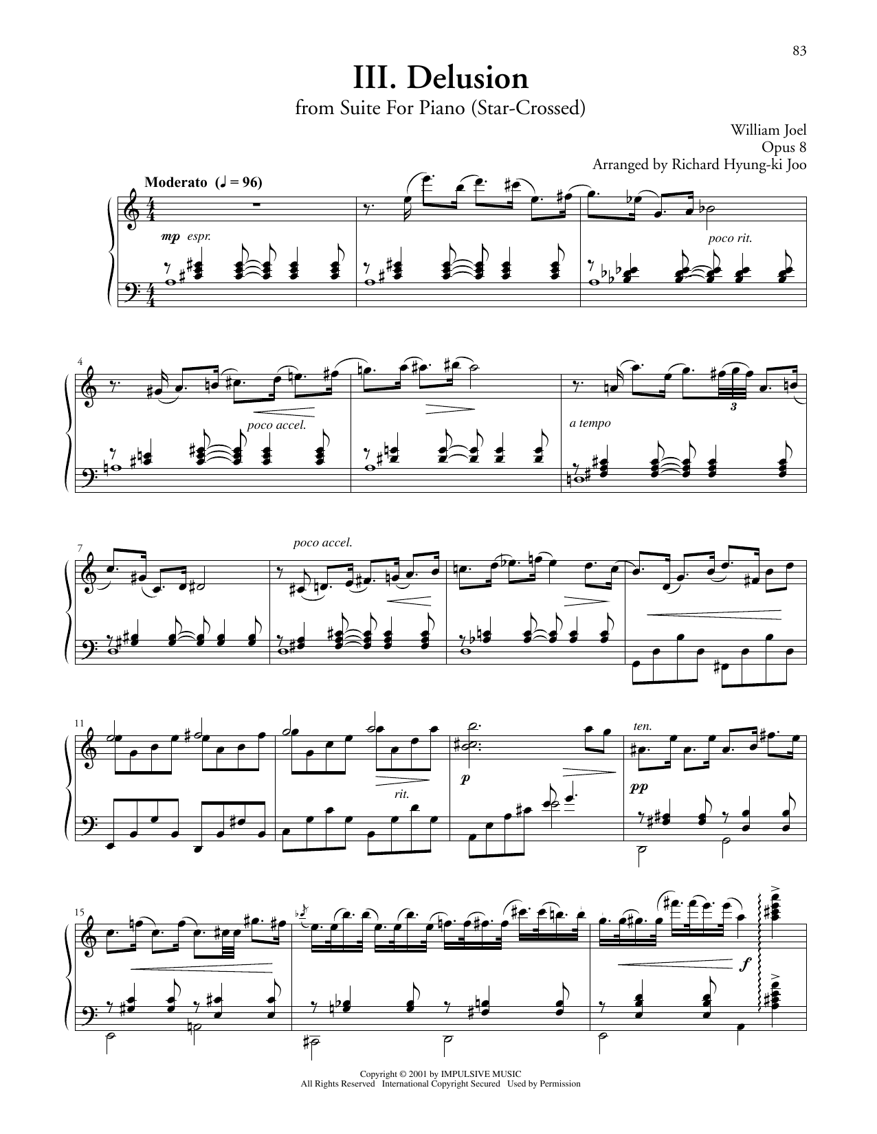 Download Billy Joel Delusion From Suite For Piano Sheet Music and learn how to play Piano Solo PDF digital score in minutes