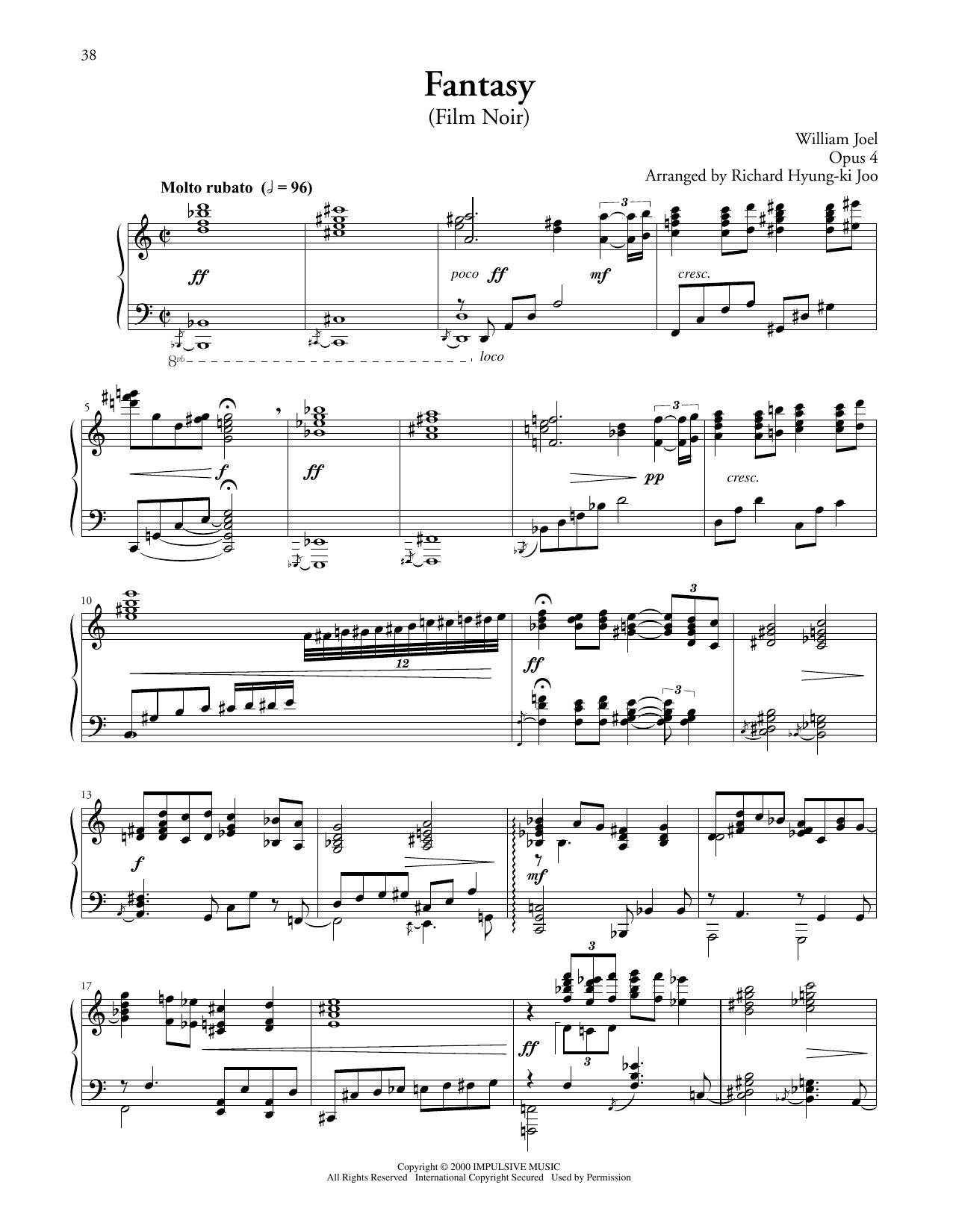 Download Billy Joel Fantasy (Film Noir) Sheet Music and learn how to play Piano Solo PDF digital score in minutes