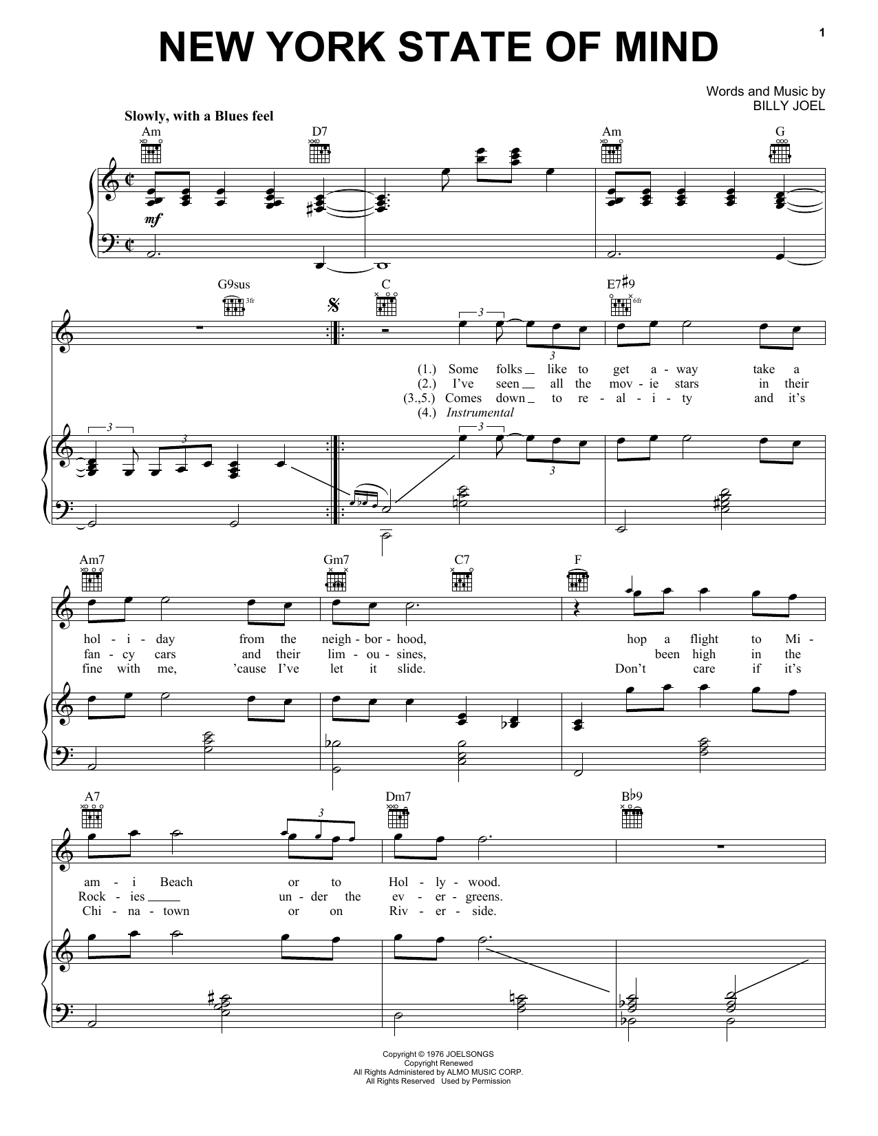 Download Billy Joel New York State Of Mind Sheet Music and learn how to play Piano Duet PDF digital score in minutes