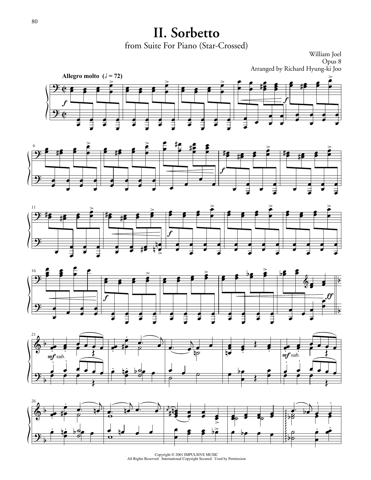 Download Billy Joel Sorbetto From Suite For Piano Sheet Music and learn how to play Piano Solo PDF digital score in minutes