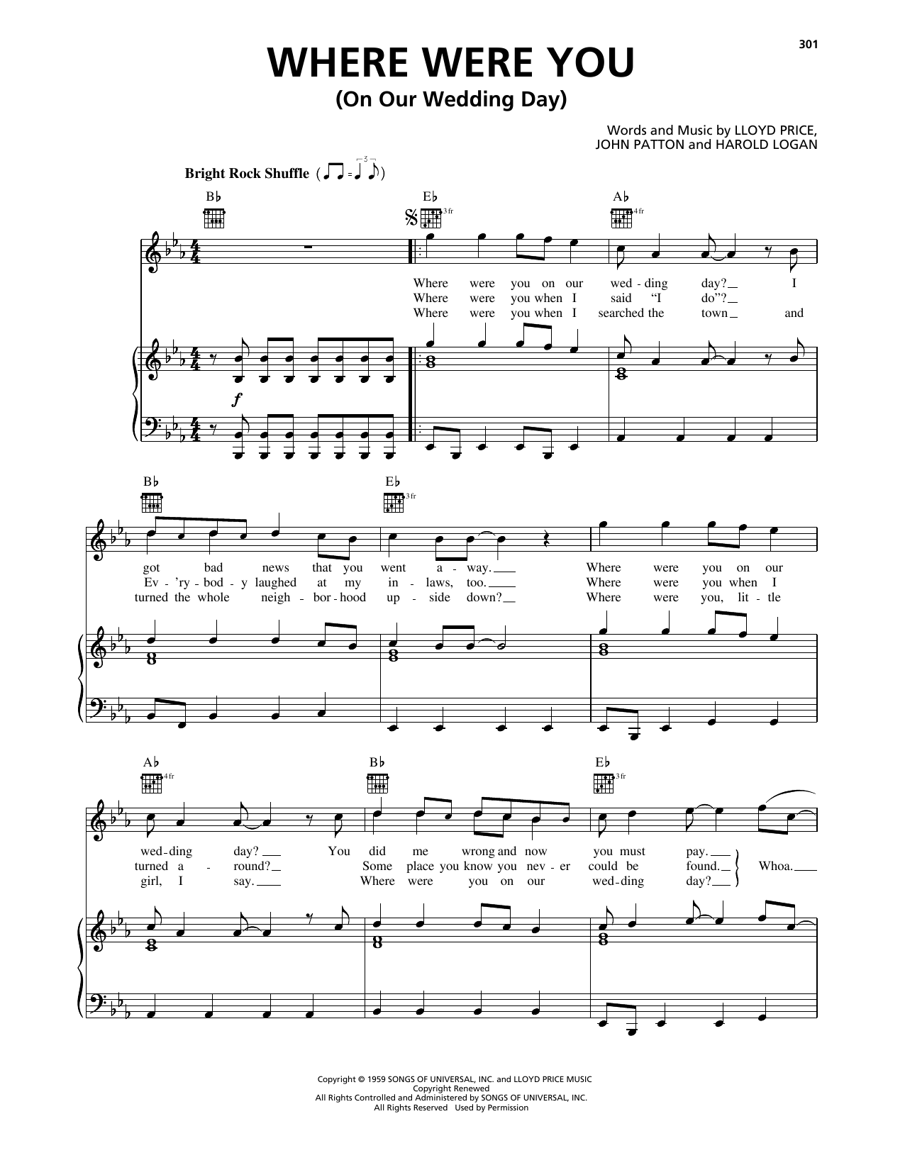 Download Billy Joel Where Were You (On Our Wedding Day) Sheet Music and learn how to play Piano, Vocal & Guitar Chords (Right-Hand Melody) PDF digital score in minutes